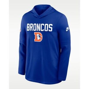 Denver Broncos Nike Sideline Pass Accuracy Dri-FIT Long Sleeve Hoodie T-Shirt M